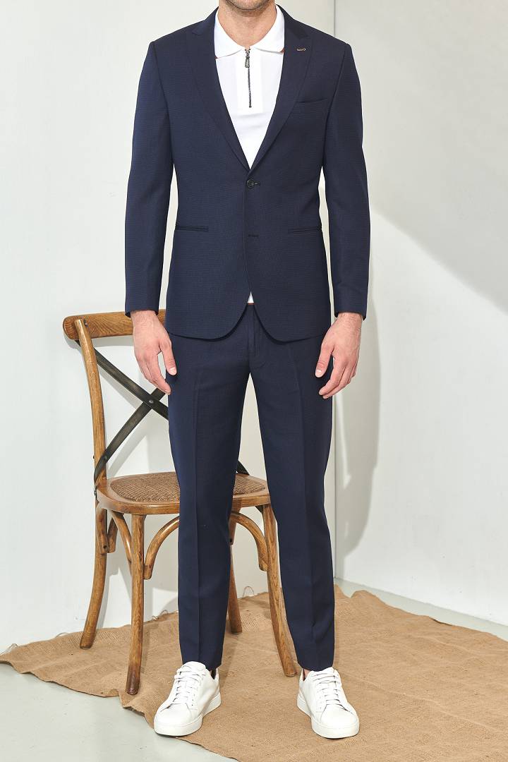 SST&C Navy Blue Polka Dot Tailor Suit Trousers | 0212107002  (Outlet)_1