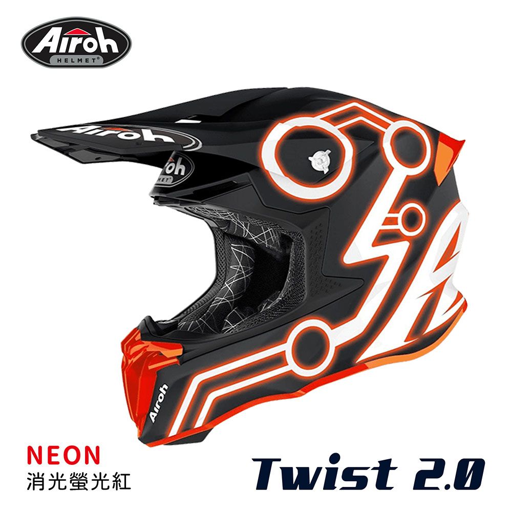 【預購商品】Airoh TWIST 2.0 NEON 消光螢光紅 越野安全帽 全罩式安全帽【預購商品非現貨下單後配合原廠出貨請勿催單】_0