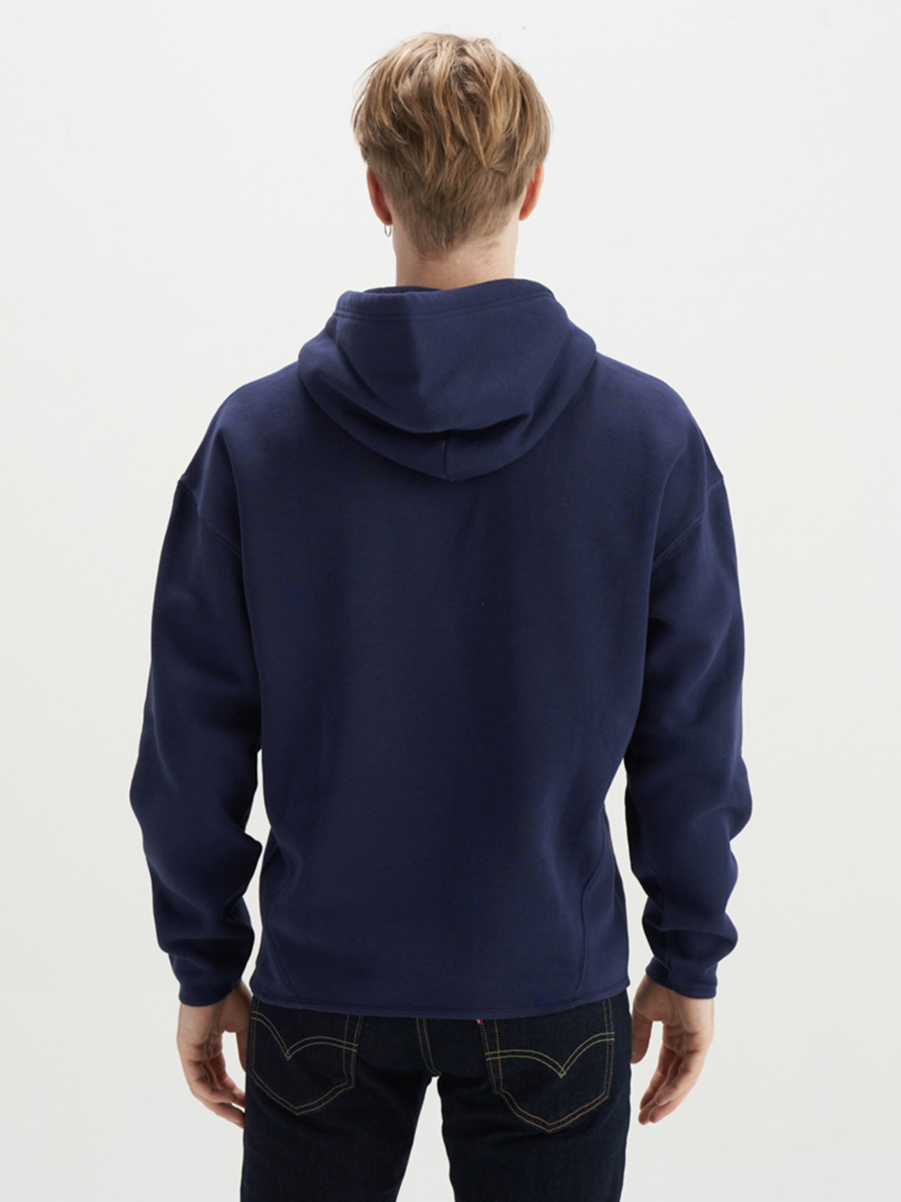 Levis 男女同款 工裝口袋帽T / 大口袋收納設計 / 寬鬆休閒版型 / 海軍藍 熱賣單品_6