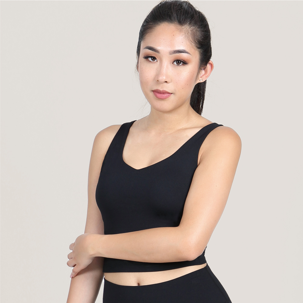 Lujoso露禾思 交叉美背親膚包覆式運動內衣_神秘黑_4