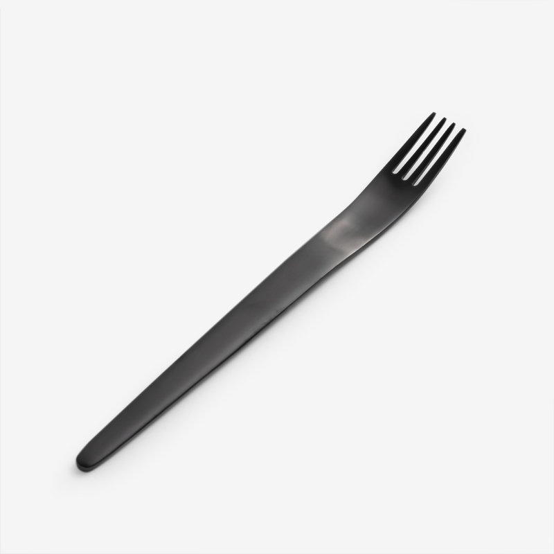 WAGA 簡約幾何 20cm 不鏽鋼主餐叉｜黑｜單品_0