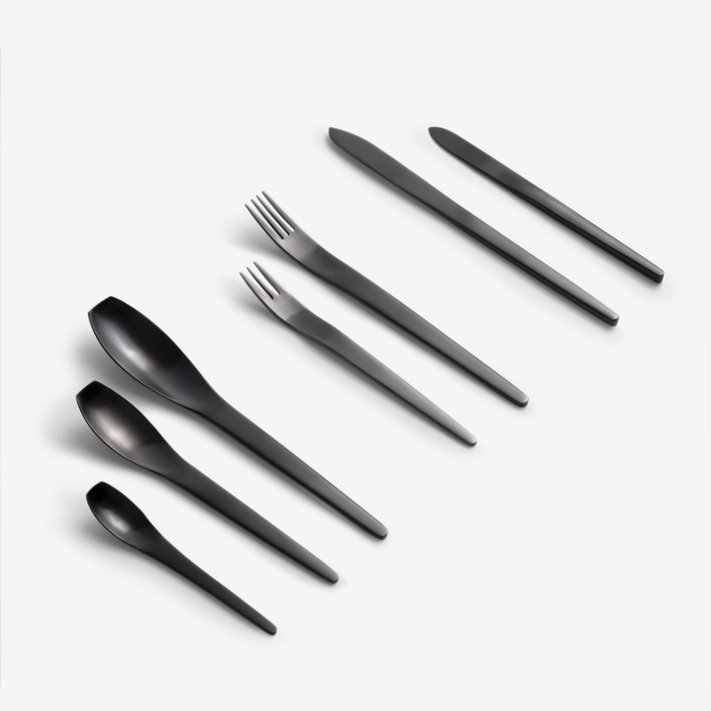 WAGA 簡約幾何 20cm 不鏽鋼主餐叉｜黑｜單品_3