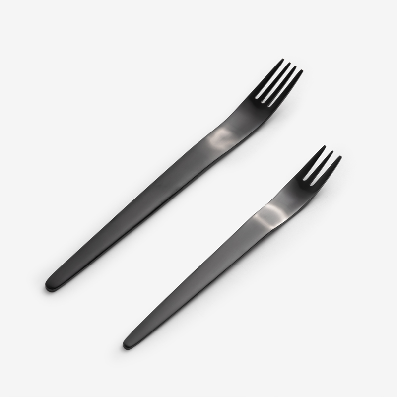 WAGA 簡約幾何 16.5cm 不鏽鋼小叉｜黑｜單品_1
