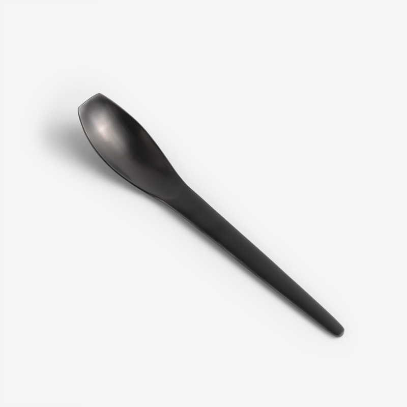 WAGA 簡約幾何 17cm 不鏽鋼小匙｜黑｜單品_0