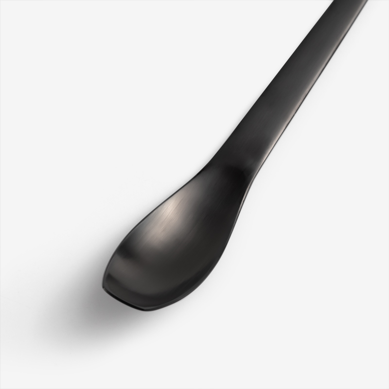 WAGA 簡約幾何 17cm 不鏽鋼小匙｜黑｜單品_2