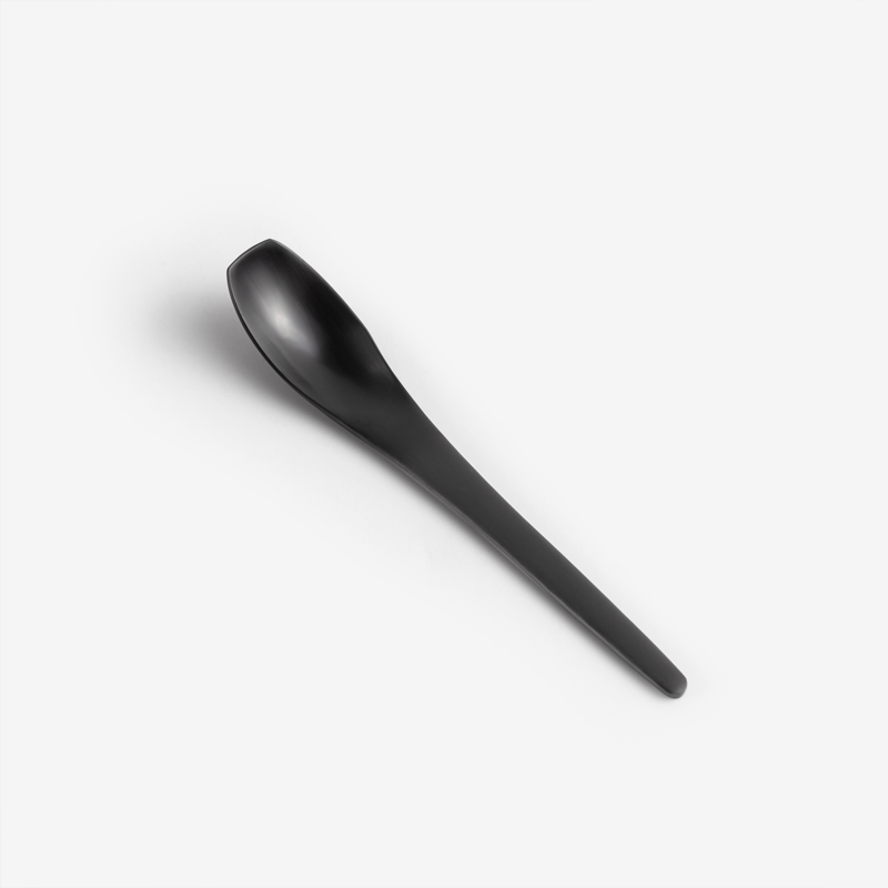 WAGA 簡約幾何 12cm 不鏽鋼甜品匙｜黑｜單品_0
