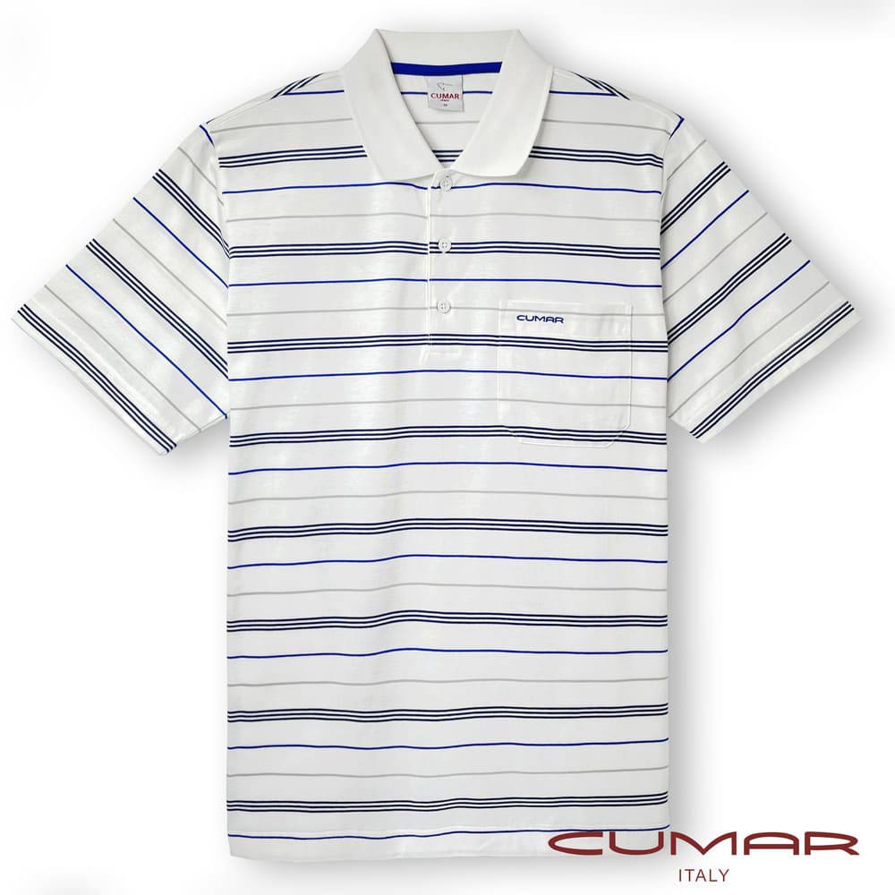 CUMAR 羅紋領循環細條短袖POLO衫/208209