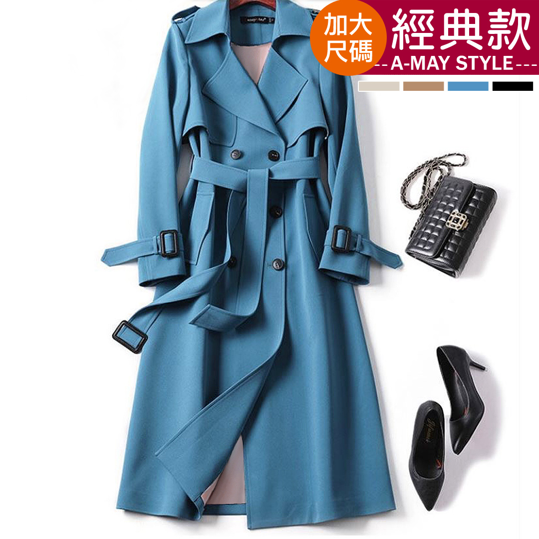 加大碼-經典英倫風修飾長版風衣外套(S-3XL)【XMS938871】＊艾美時尚(現+預)_1