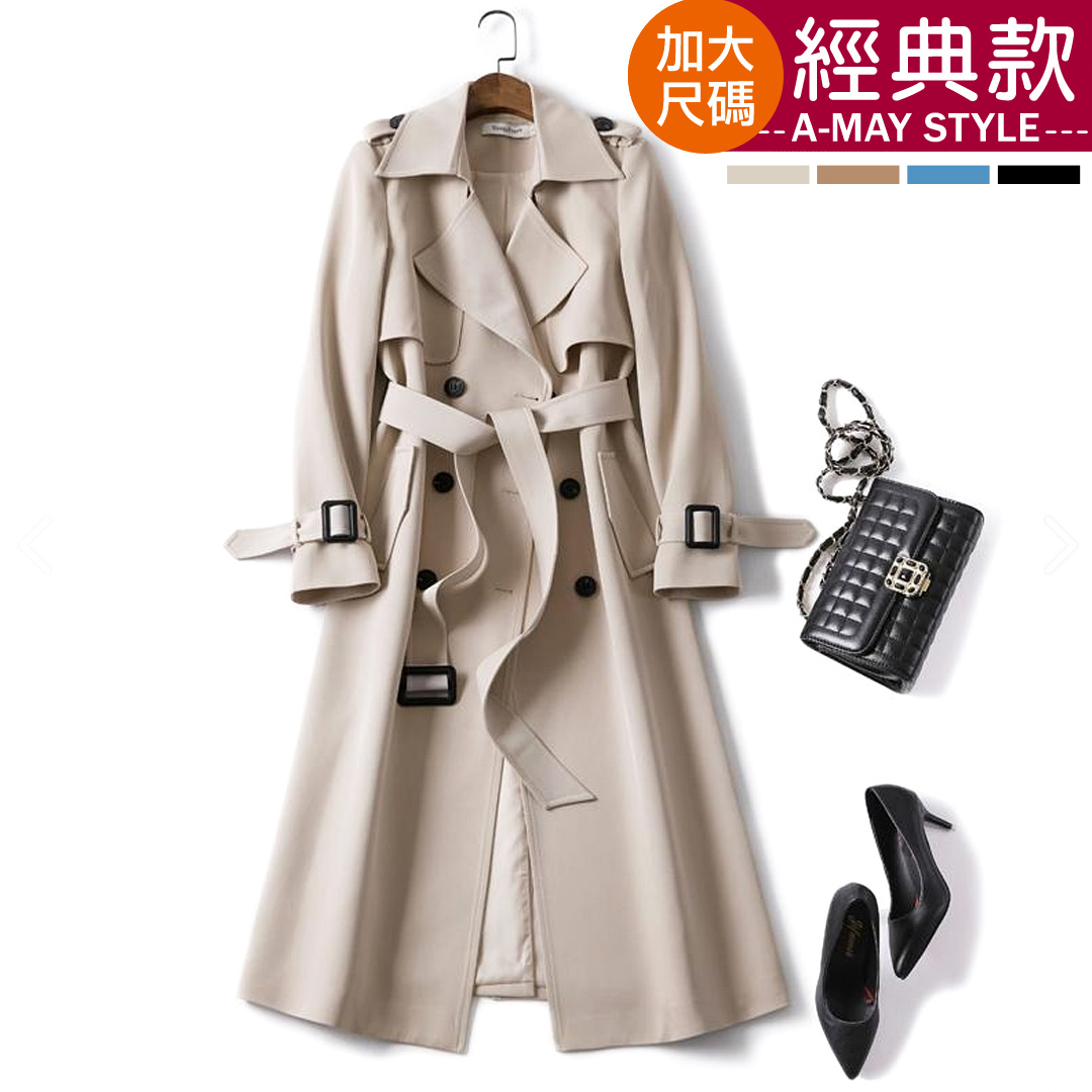 加大碼-經典英倫風修飾長版風衣外套(S-3XL)【XMS938871】＊艾美時尚(現+預)_2