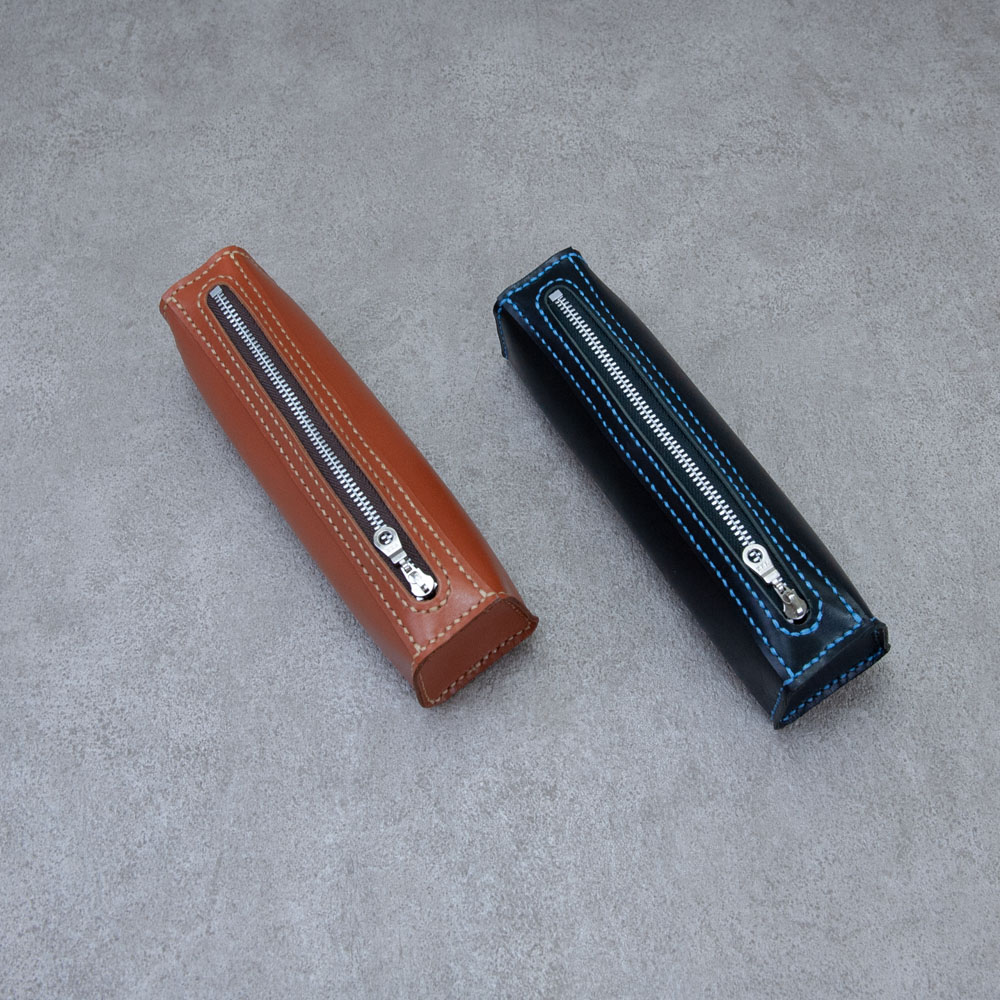 真皮梯型筆袋 鋼筆袋 牛皮皮套 筆盒 開學文具 情人禮物_0