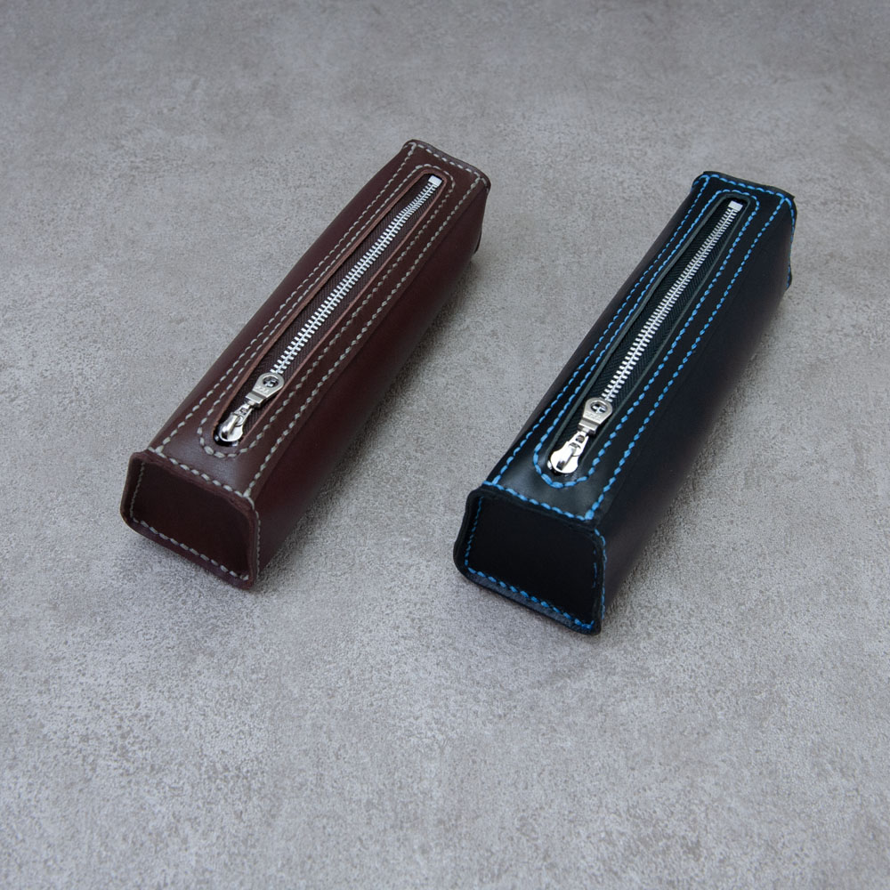 真皮梯型筆袋 鋼筆袋 牛皮皮套 筆盒 開學文具 情人禮物_4