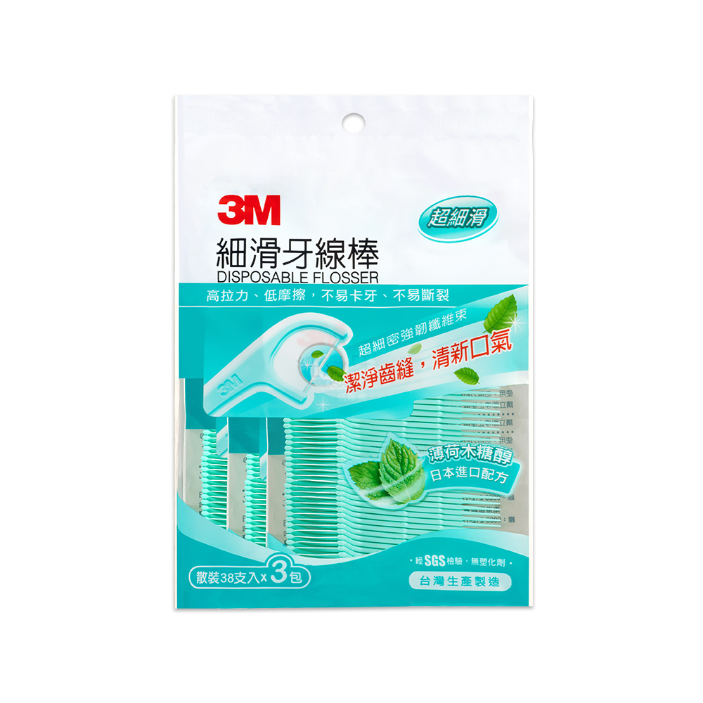 【活動限定】3M 細滑牙線棒-薄荷木糖醇-分享包38支*3入(共114支)_1