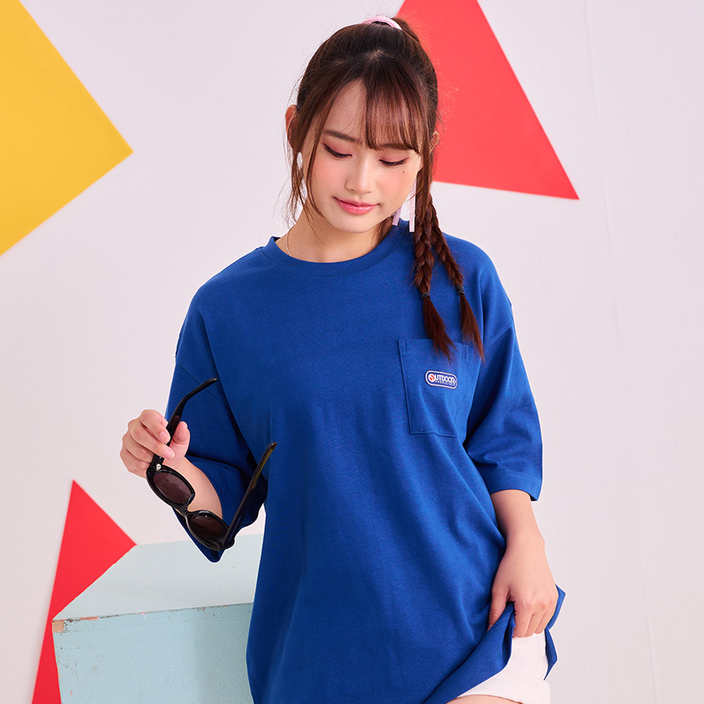 【OUTDOOR】Oversize 口袋T恤-深藍色 ODT003NY (ODCLO)