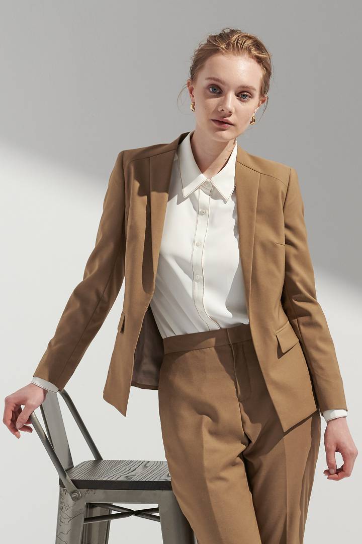 SST&C Women'S Wool Blend Designer Hook-Button Suit Jacket | 7162109007  (Outlet)_0
