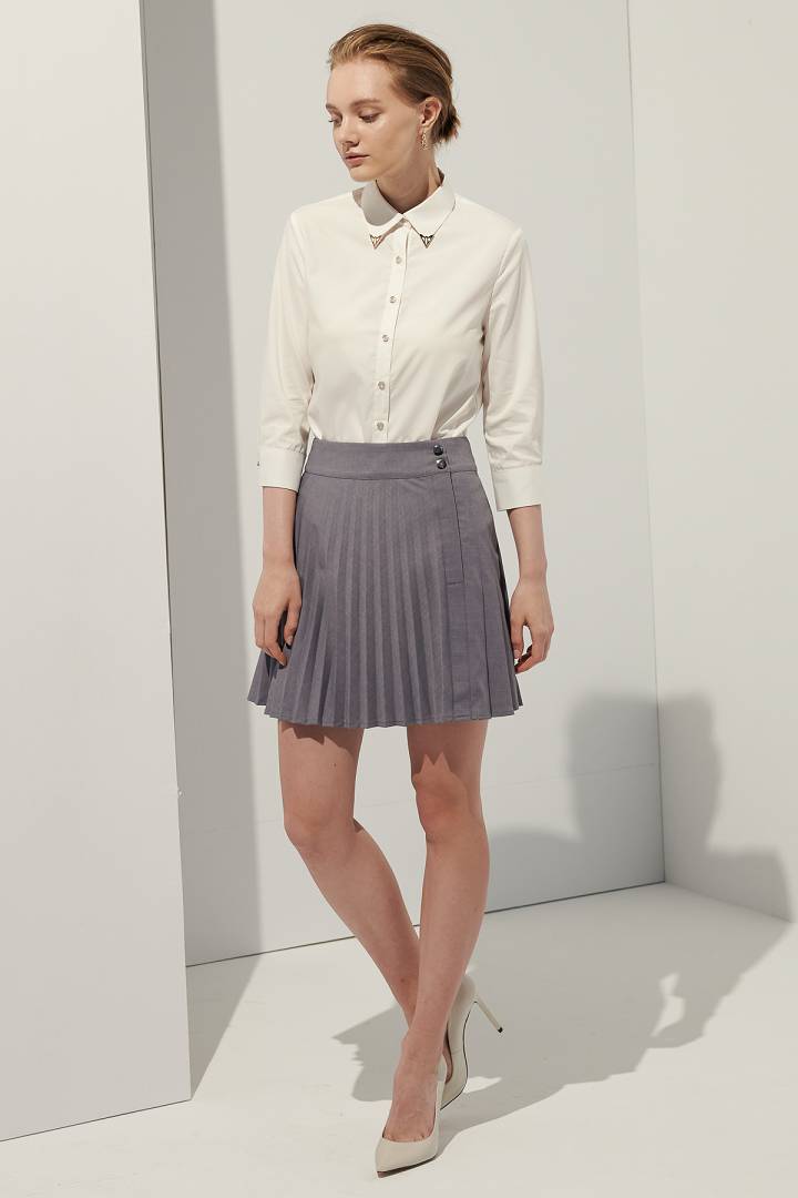 SST&C Women'S Design Pleated A-Line Skirt | 7462109002  (Outlet)_3