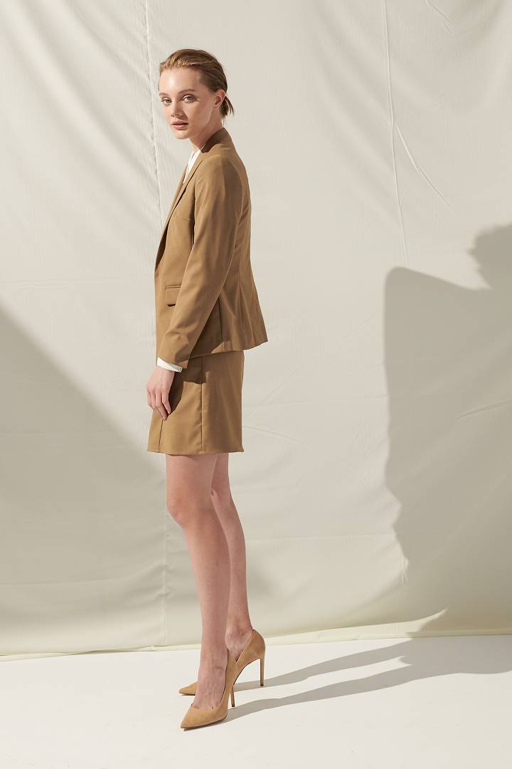 SST&C Women'S Khaki Pleated A-Line Skirt | 7462109007  (Outlet)_3