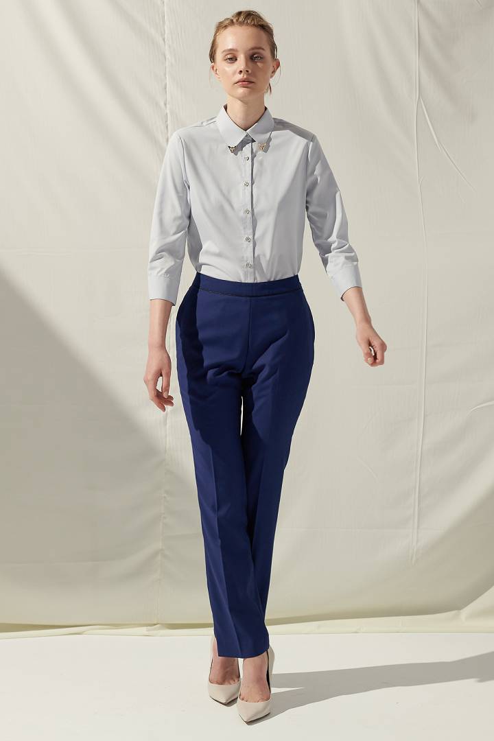 SST&C女裝 羊毛混紡商務藍西裝褲 | 7262109001 (outlet)_0