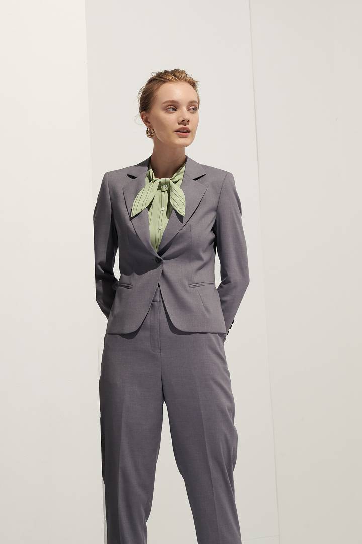 SST&C Women'S Wool Blend Classic Gray Suit Trousers | 7262109002  (Outlet)_6