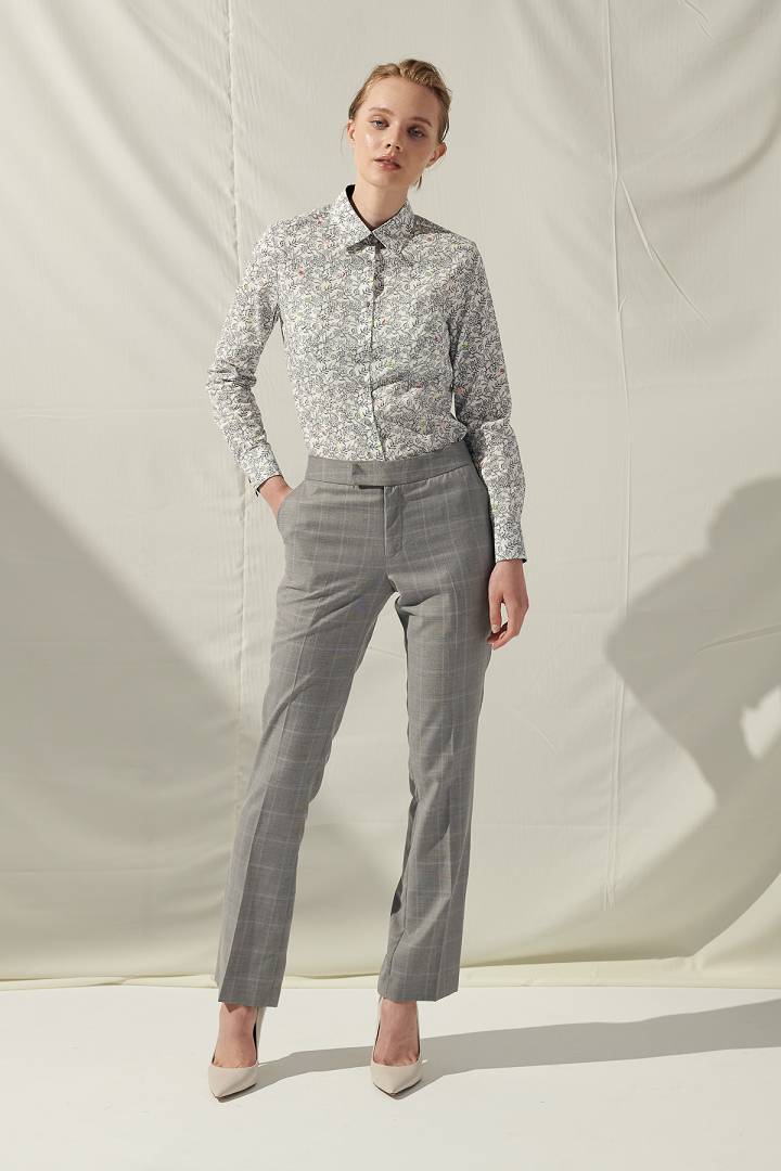 SST&C Women'S Wool Blend Vintage Gray Check Suit Trousers | 7262109005  (Outlet)_1