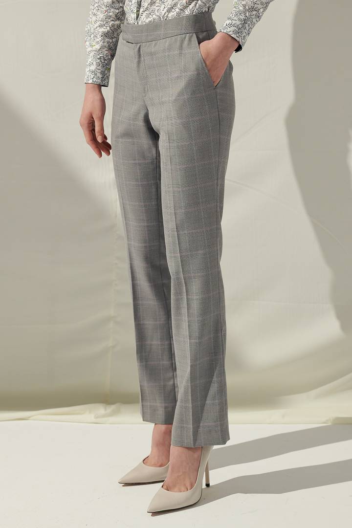 SST&C Women'S Wool Blend Vintage Gray Check Suit Trousers | 7262109005  (Outlet)_6