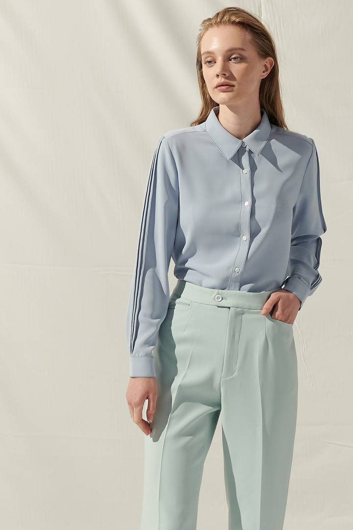 SST&C Women'S Elastic Fit Lake Blue Suit Trousers | 7262109006  (Outlet)_5