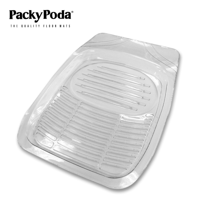 PackyPoda新款3D汽車踏墊(透明色前座)通用設計｜易清潔_1