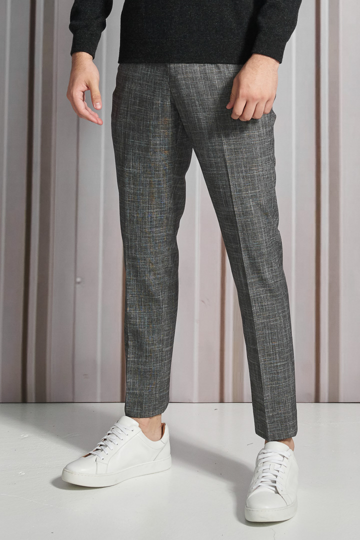 SST&C Gray Check Pattern Slim Fit Suit Trousers | 0212110007  (Outlet)_1