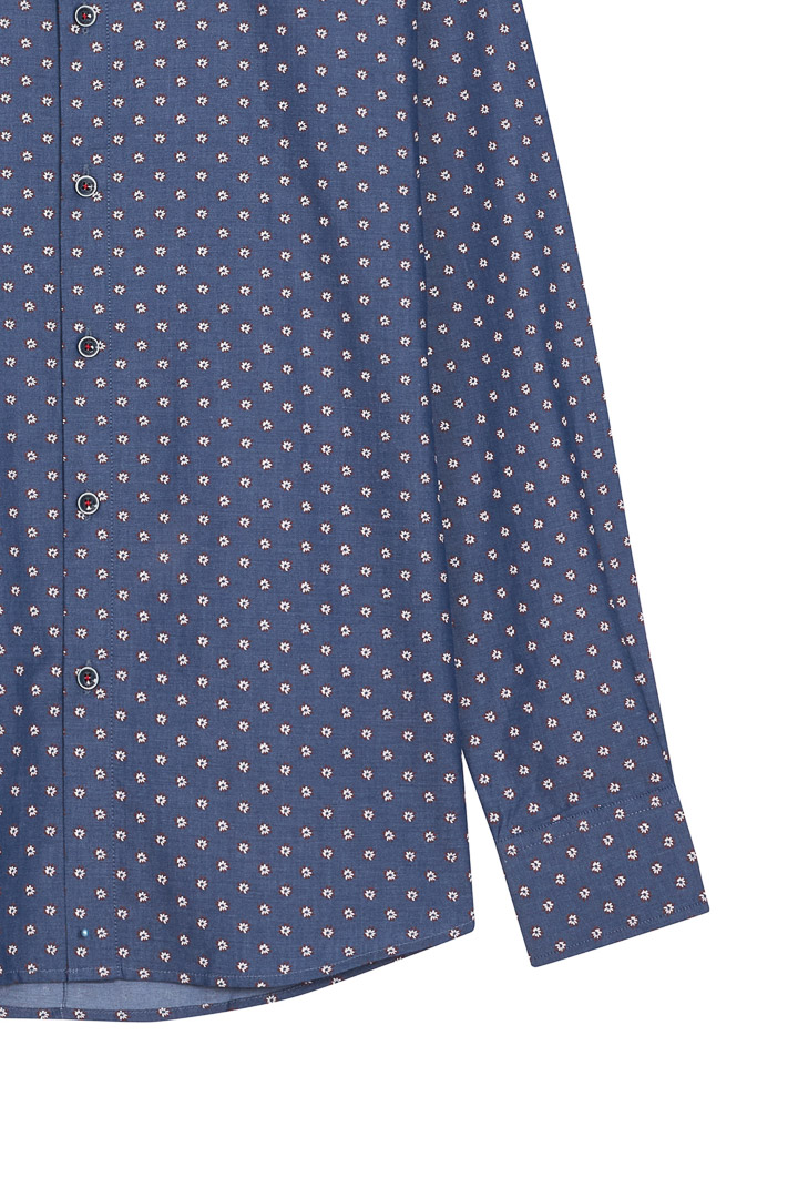 SST&C #Comfortable Cotton  White and Red Floral Dark Blue Shirt | 0312110009  (Outlet)_8