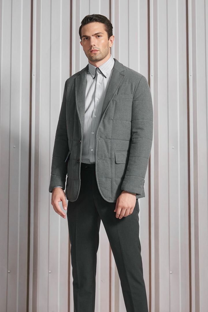 SST&C #Comfortable Cotton  Gray and White Striped Pattern Shirt | 0312110011  (Outlet)_4