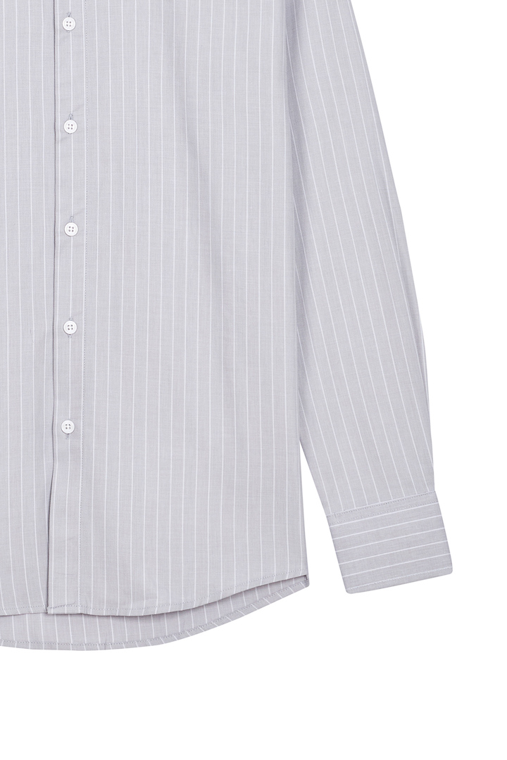 SST&C #Comfortable Cotton  Gray and White Striped Pattern Shirt | 0312110011  (Outlet)_8