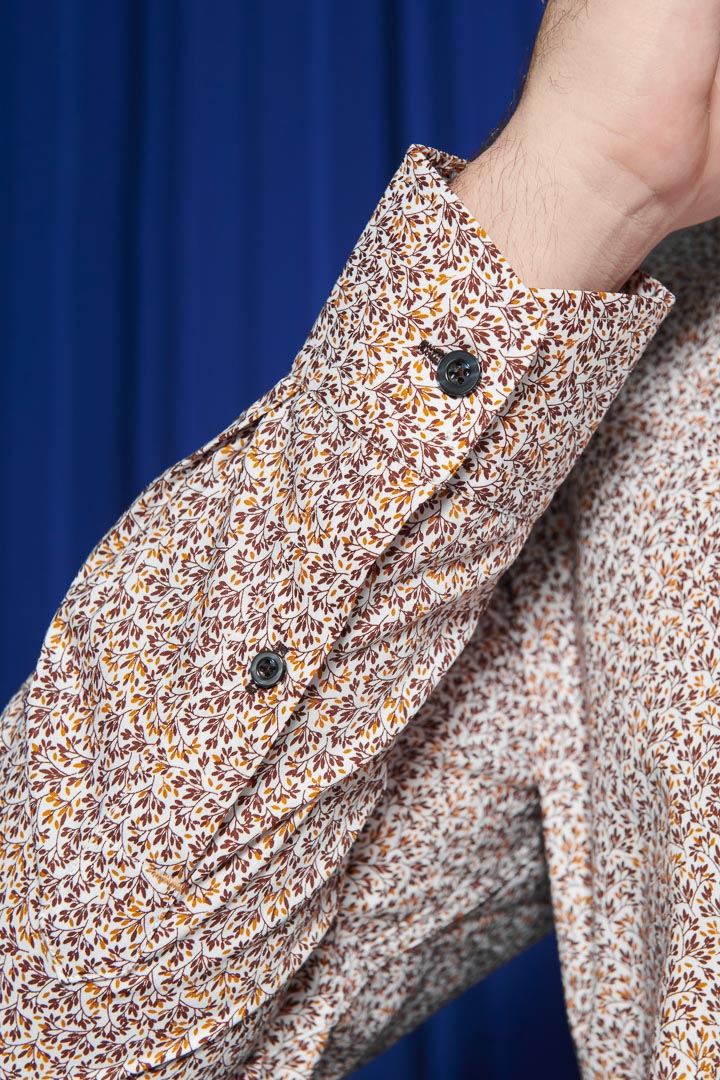 SST&C #Comfortable Cotton  Brown Leaf Print Shirt | 0312110012  (Outlet)_5