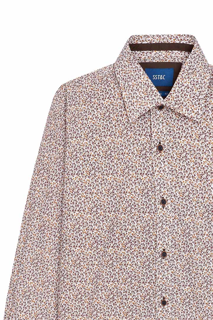 SST&C #Comfortable Cotton  Brown Leaf Print Shirt | 0312110012  (Outlet)_7