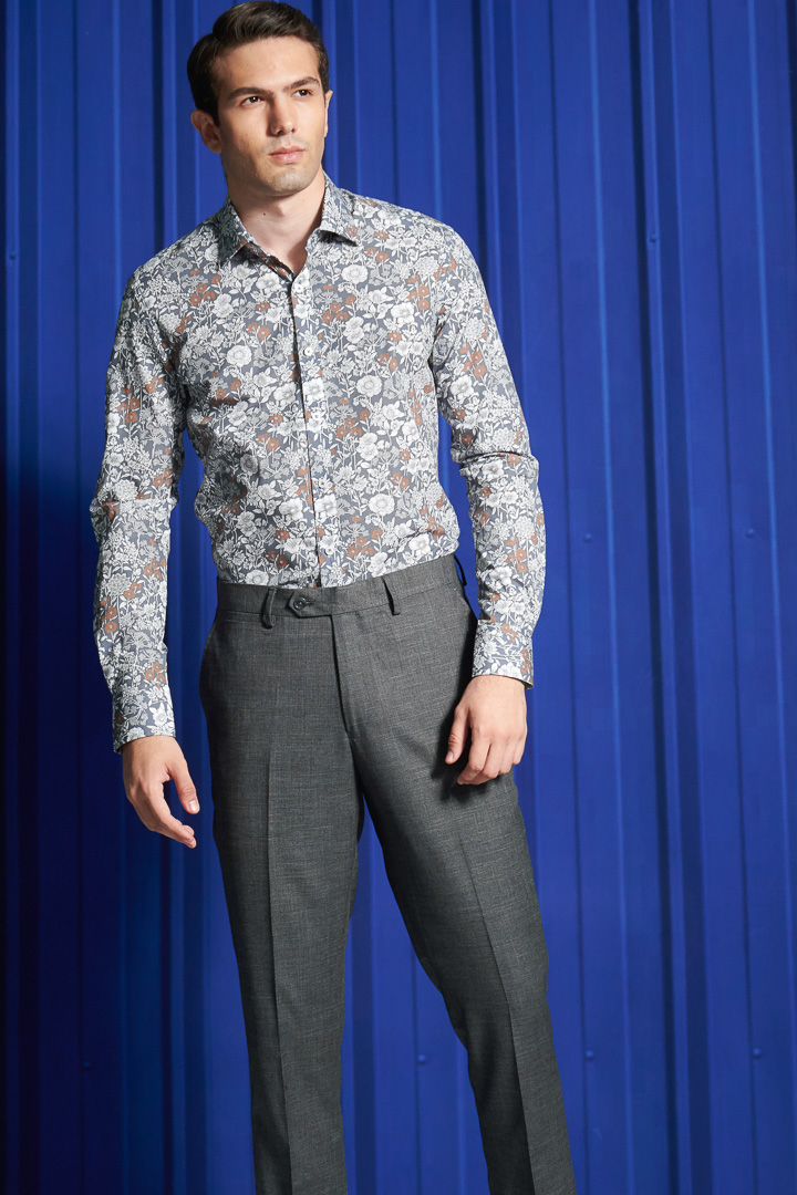SST&C #Comfortable Cotton  Orange and White Floral Shirt | 0312110016  (Outlet)_0