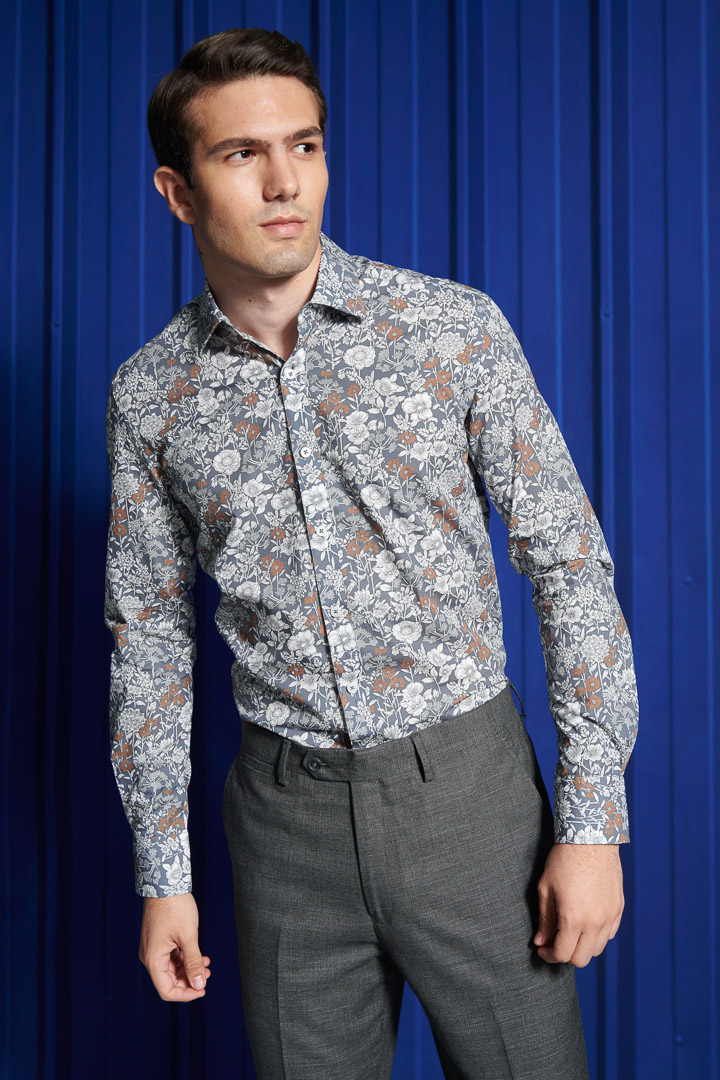 SST&C #Comfortable Cotton  Orange and White Floral Shirt | 0312110016  (Outlet)_1