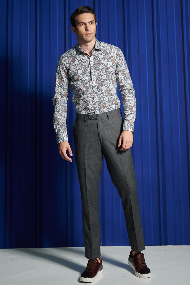 SST&C #Comfortable Cotton  Orange and White Floral Shirt | 0312110016  (Outlet)_2