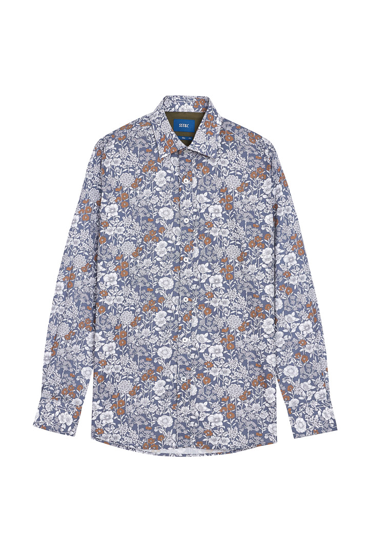 SST&C #Comfortable Cotton  Orange and White Floral Shirt | 0312110016  (Outlet)_6