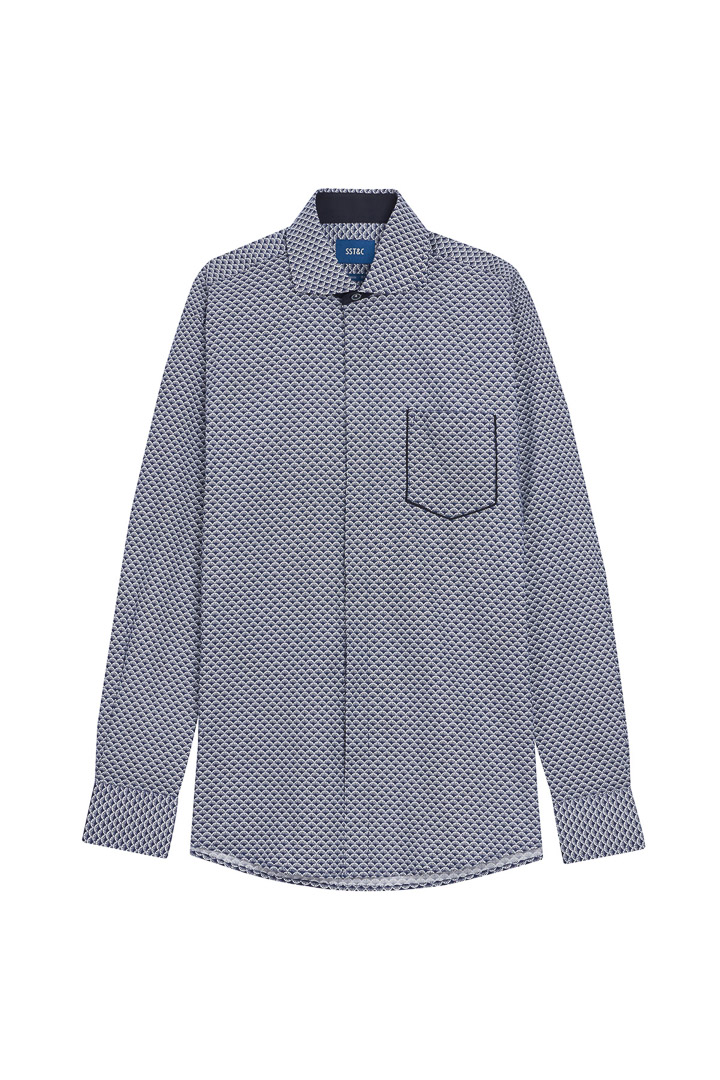 SST&C #Elastic Fit  Scalloped Print Shirt | 0312110017  (Outlet)_6