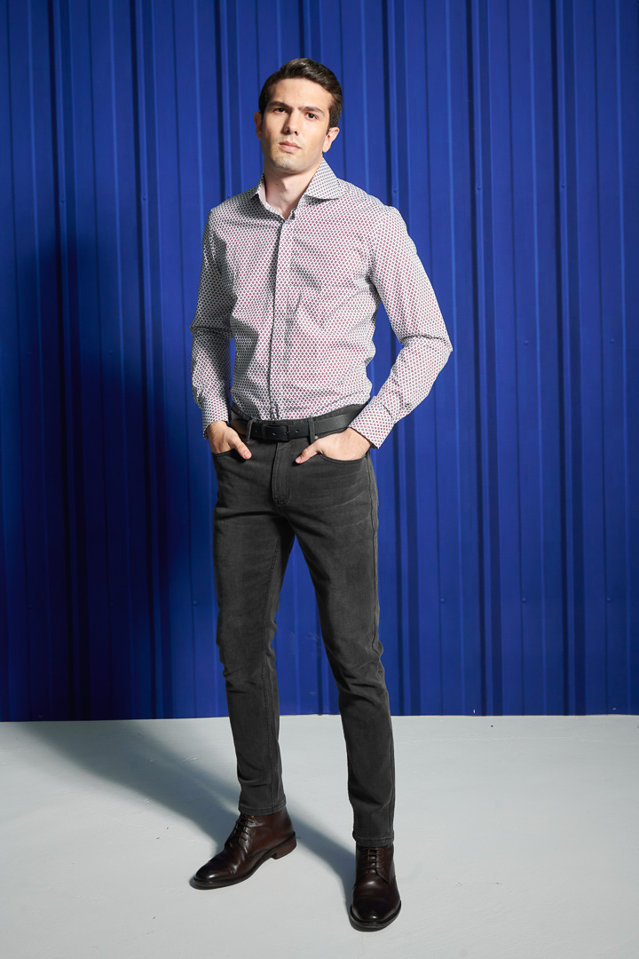 SST&C #Comfortable Cotton  Red Diamond Print Shirt | 0312110018  (Outlet)_2