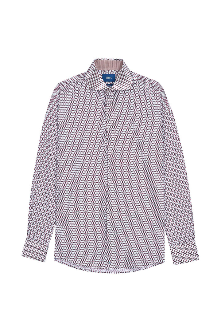 SST&C #Comfortable Cotton  Red Diamond Print Shirt | 0312110018  (Outlet)_6