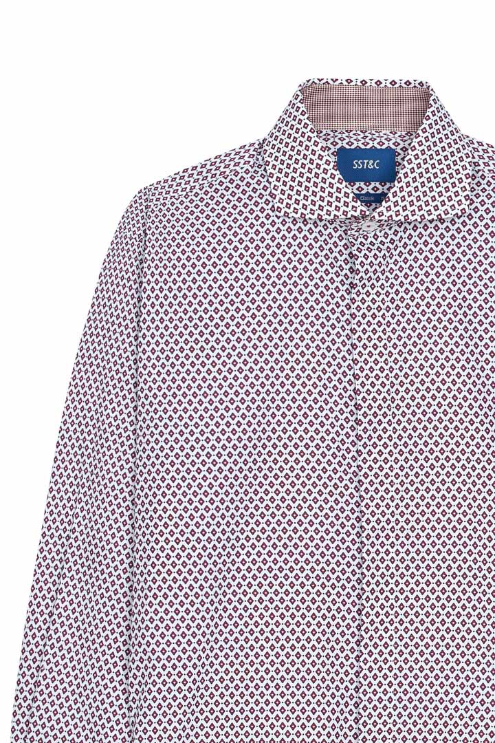 SST&C #Comfortable Cotton  Red Diamond Print Shirt | 0312110018  (Outlet)_7