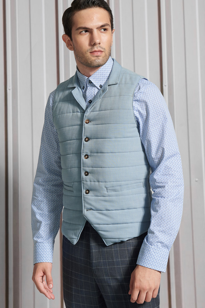 SST&C Light Blue Down Casual Vest | 4512110002  (Outlet)_4