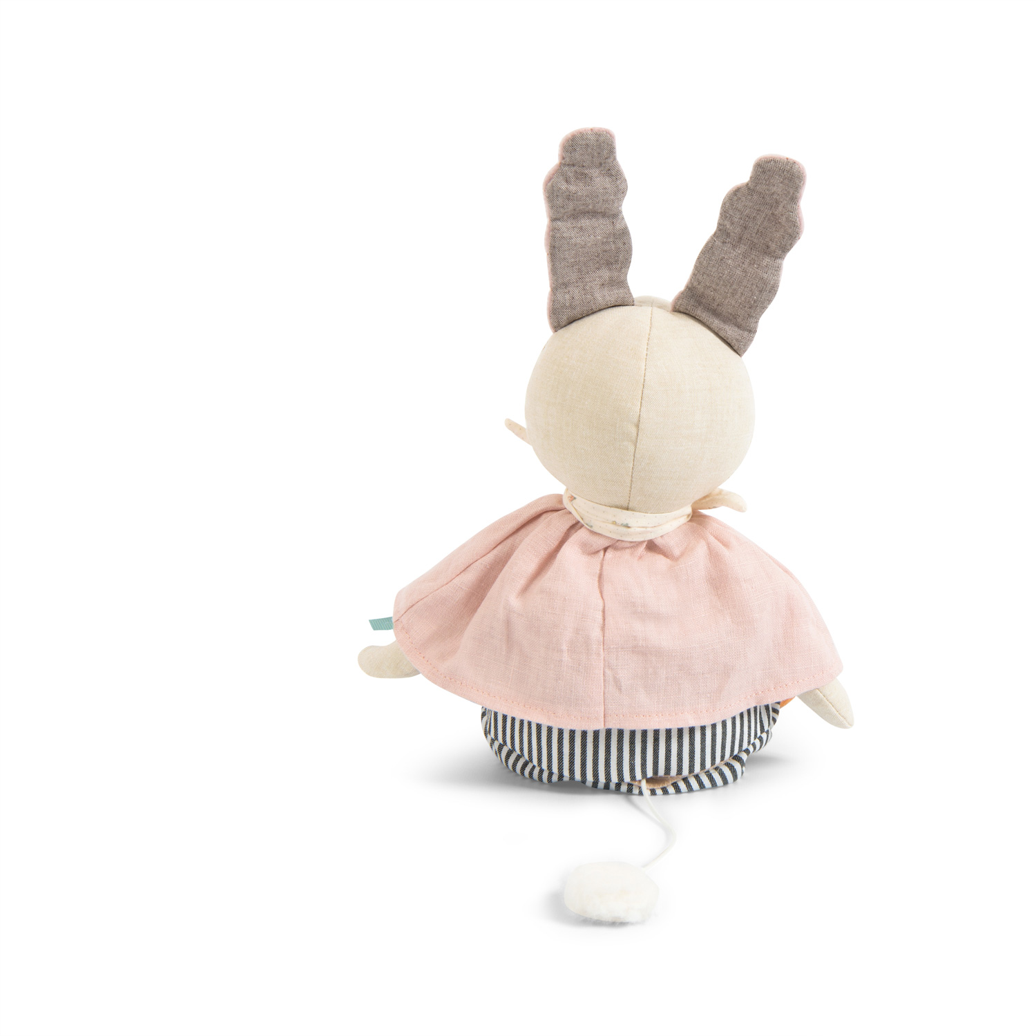 法國 Moulin Roty 雨後系列音樂玩偶粉紅小兔子 H36cm_3