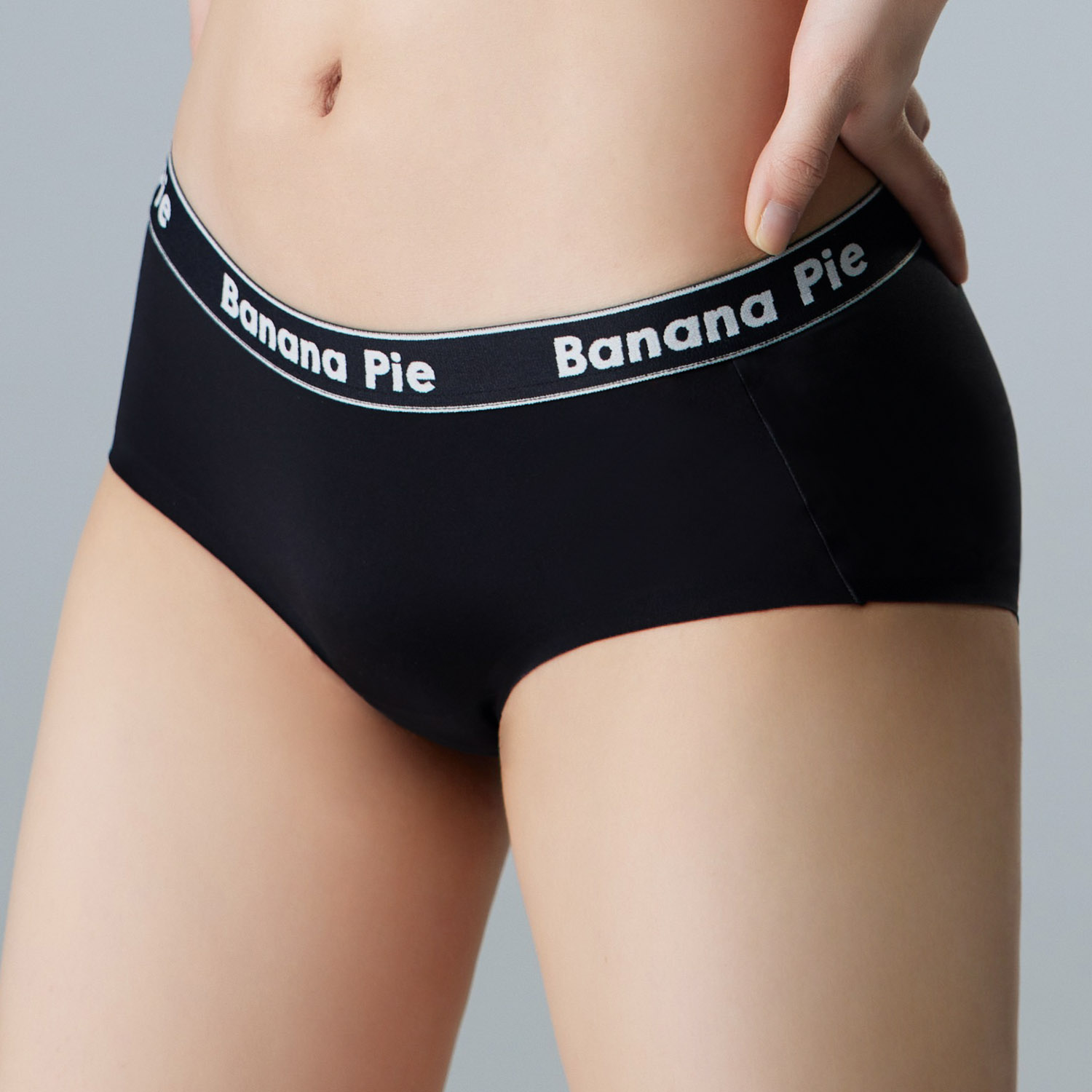 [Banana Pie] IN ZERO無重力低腰平口內褲-鐵礦黑_1
