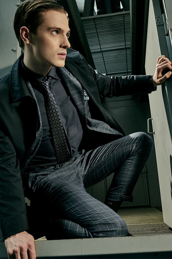SST&C Navy Blended Tailored Trousers | 0212110004  (Outlet)_2