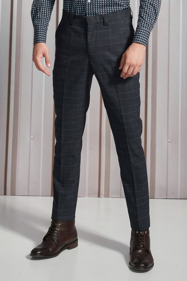 SST&C Navy Blended Tailored Trousers | 0212110004  (Outlet)_3