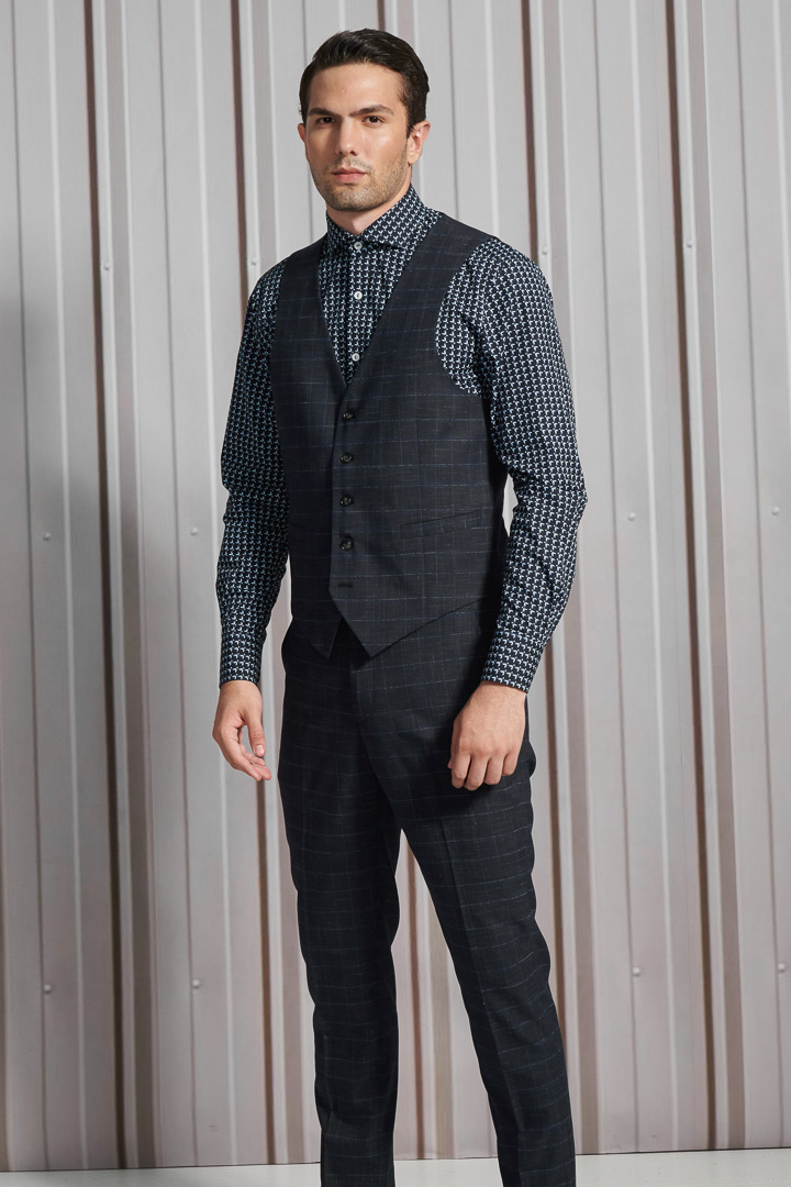 SST&C Navy Blended Tailored Trousers | 0212110004  (Outlet)_5