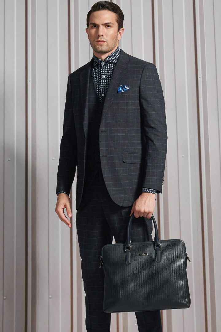 SST&C Navy Blended Tailored Trousers | 0212110004  (Outlet)_6