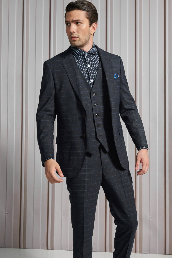 SST&C Navy Blended Tailored Trousers | 0212110004  (Outlet)_7