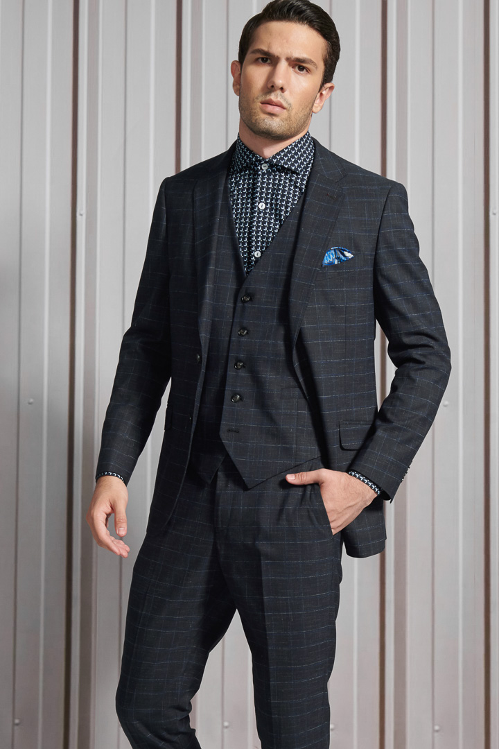 SST&C Navy Blended Tailored Trousers | 0212110004  (Outlet)_8