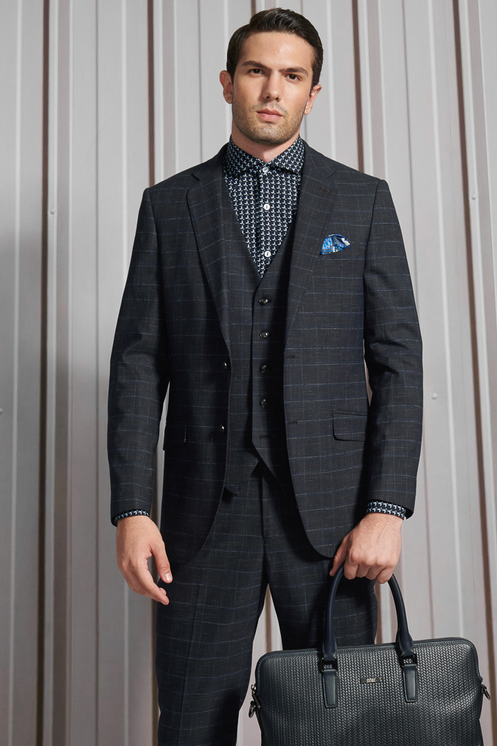 SST&C Navy Blended Tailored Trousers | 0212110004  (Outlet)_9